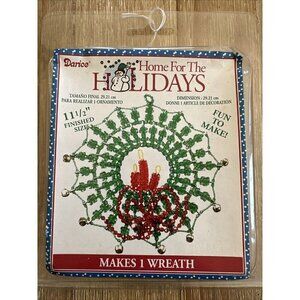 Darice Jingle Bell Beaded Wreath Kit  11.5 inches Diameter Hanging Decor Vintage